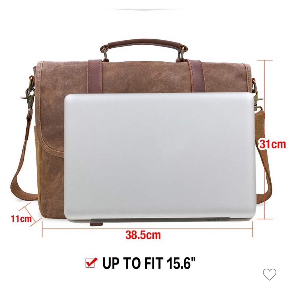 SOLD NWT~Men’s Vintage Leather Messenger Bag 💼 - Picture 5 of 9